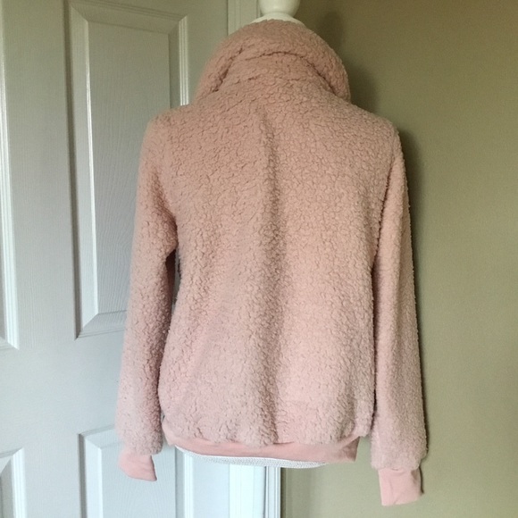 Zipper Collar Faux Sherpa Fleece Pullover - Picture 4 of 5